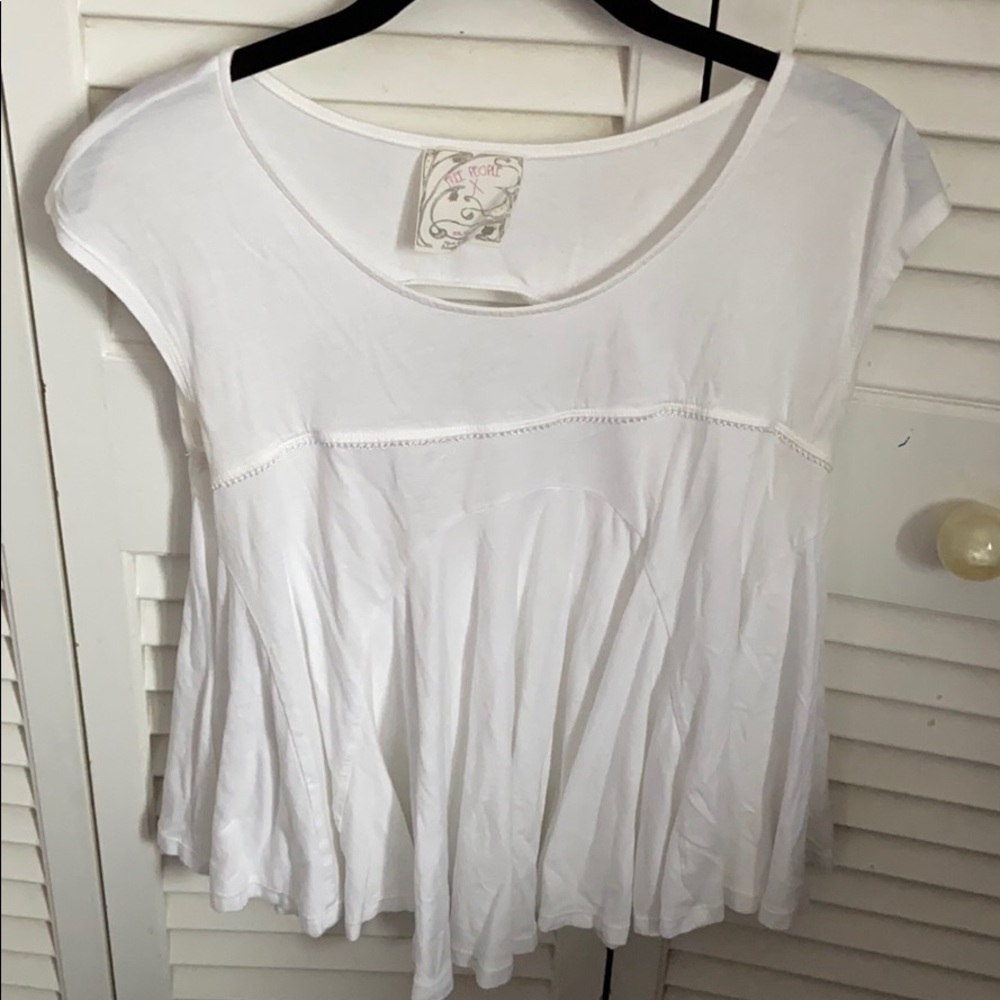 White free people tee flowy
